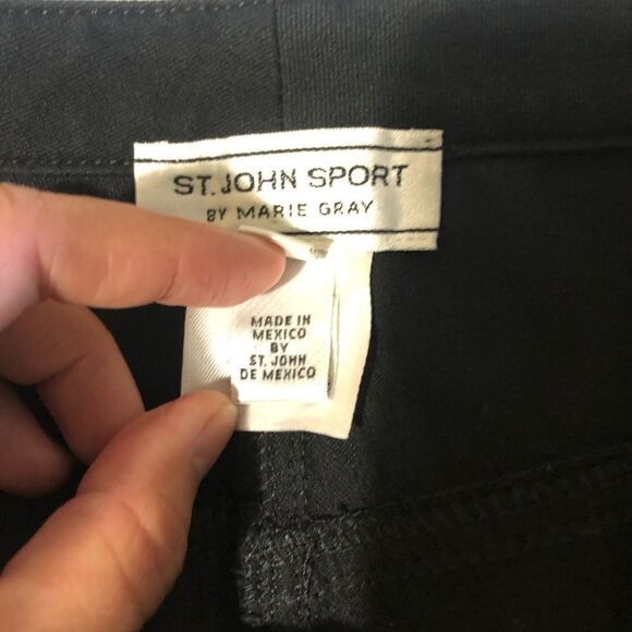 ST JOHN SPORT CONVERTIBLE ROLLUP PANTS BLACK SZ 10 - Picture 7 of 11